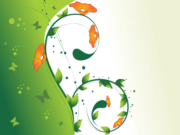 Hintergrund mit grünem Floral — Stockvektor
