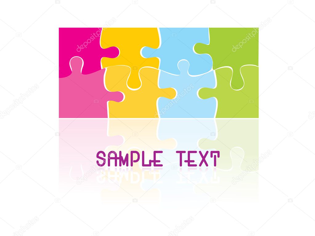 Vector colorful puzzle on background