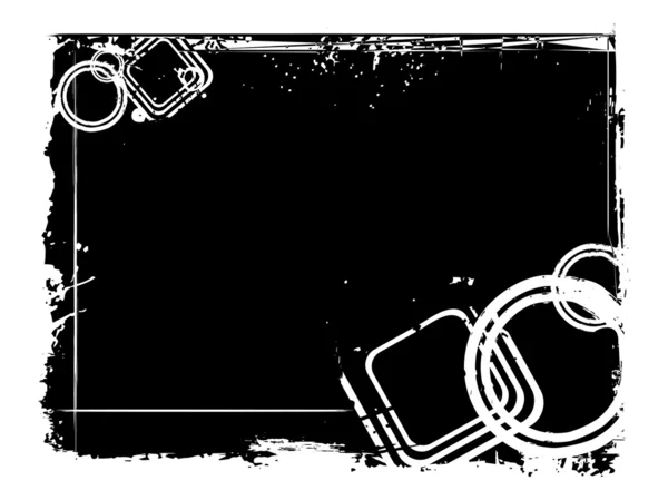 Grungy cadre noir avec cercle — Image vectorielle
