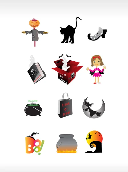 Resumen serie de iconos de Halloween set8 — Vector de stock