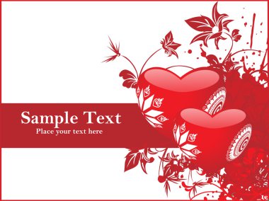 Decorated red heart shape illustration clipart