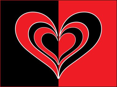 Vector red black true love card clipart