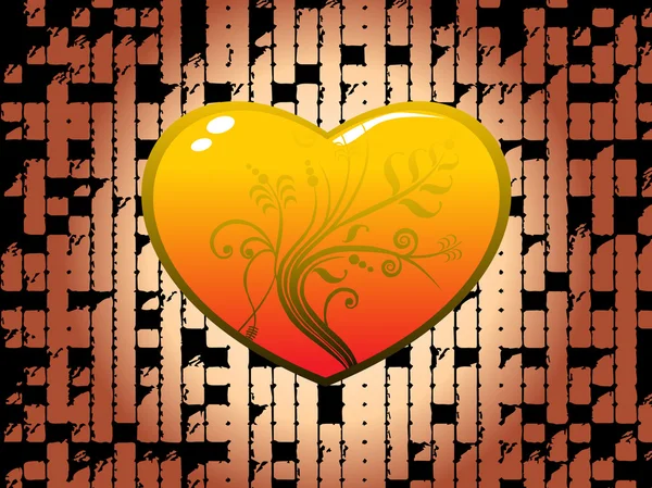 Kalp arka plan ile dekore edilmiş — Stok Vektör