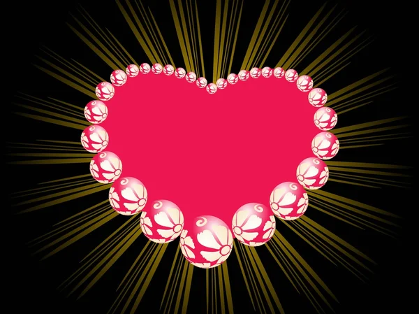 Coeur motif orné rose — Image vectorielle