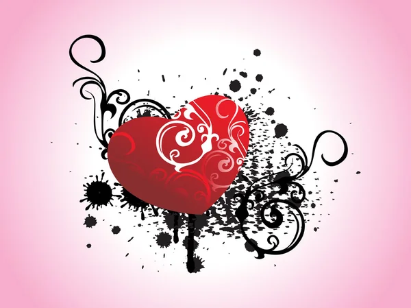 Grunge με καλλιτεχνικός μοτίβο καρδιά — Διανυσματικό Αρχείο
