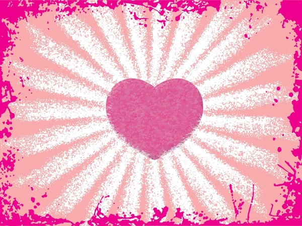 Borda grunge rosa com coração —  Vetores de Stock