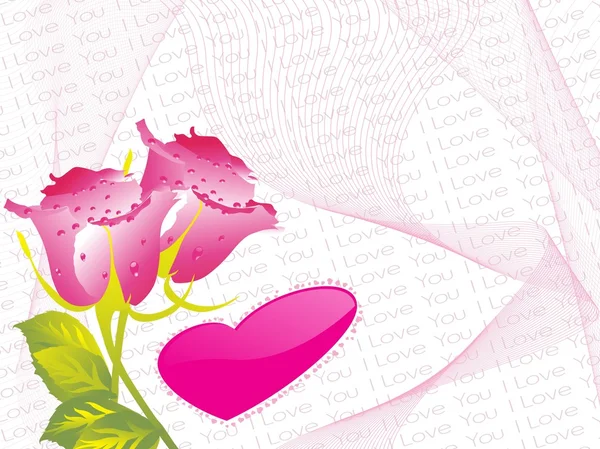 表象思维与粉红色的玫瑰 — 图库矢量图片