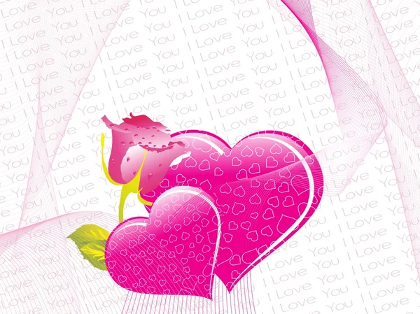イラスト バレンタインの花を持つ — ストックベクタ