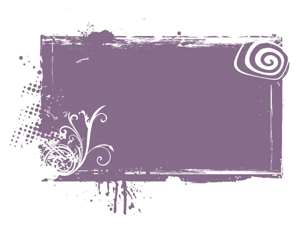 Grungy cadre avec floral — Image vectorielle