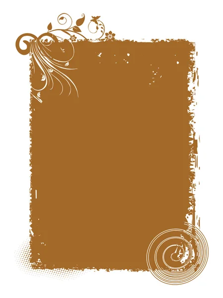 Grungy moutarde cadre floral — Image vectorielle