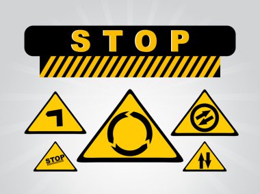 Abstract road sign icons clipart