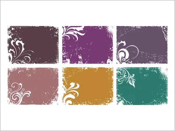 Grungy cadre floral — Image vectorielle
