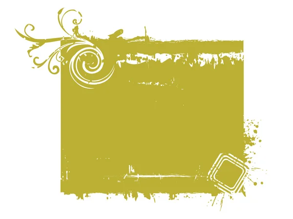 Cadre floral vert grunge isolé — Image vectorielle