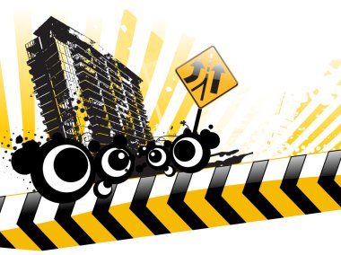 Abstract under construction building clipart