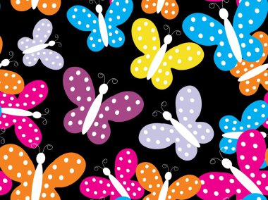 Colorful butterfly pattern wallpaper clipart