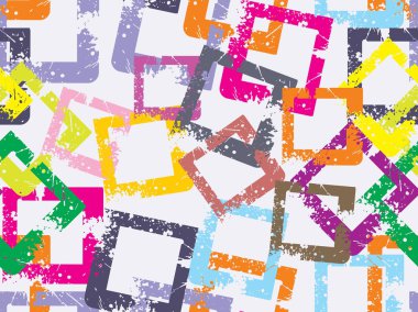 Vector grungy colorful square clipart