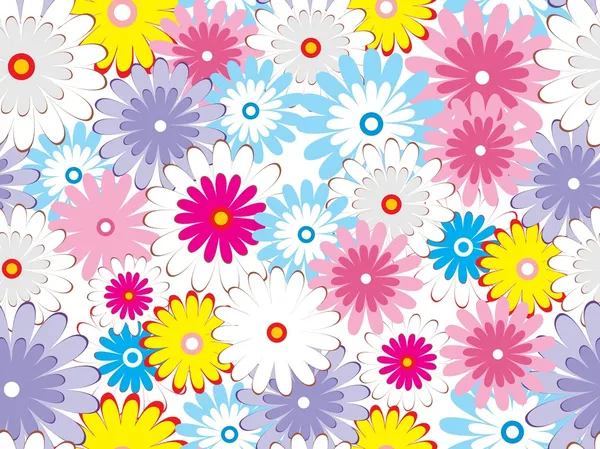 多彩的花朵壁纸 — 图库矢量图片