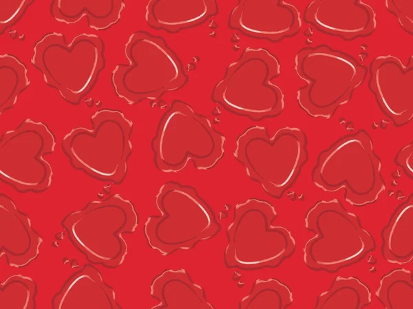Corazón romántico con fondo rojo — Vector de stock