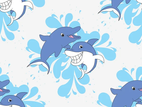 与海豚的图稿背景 — 图库矢量图片