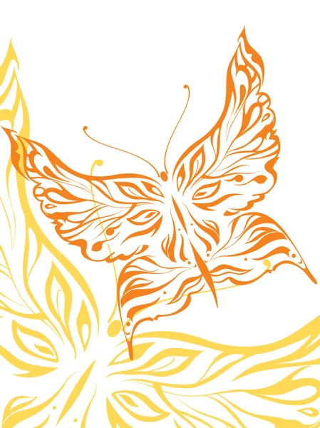 抽象蝴蝶纹身 — 图库矢量图片
