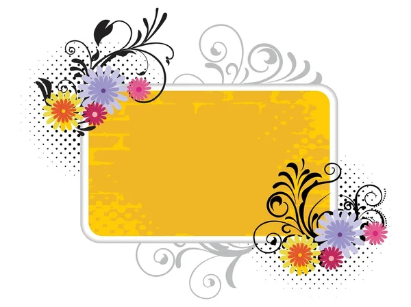 Ilustração de quadro floral — Vetor de Stock