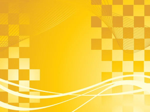 Ondas abstractas aisladas en amarillo — Vector de stock