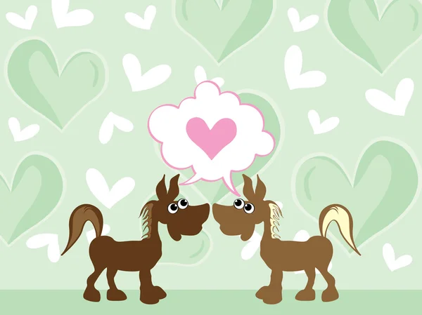 Fundo romântico com casal animal — Vetor de Stock