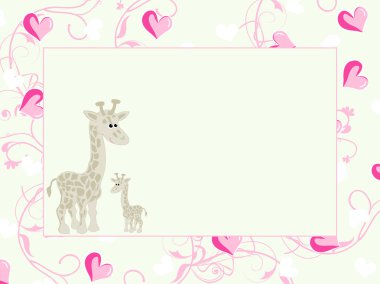 Funny background with giraffe clipart