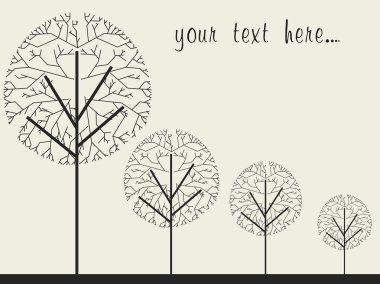 Background with set of eco trees clipart