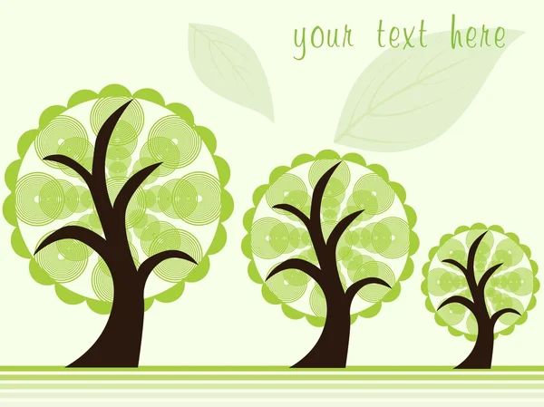 Ensemble de trois arbres verts — Image vectorielle