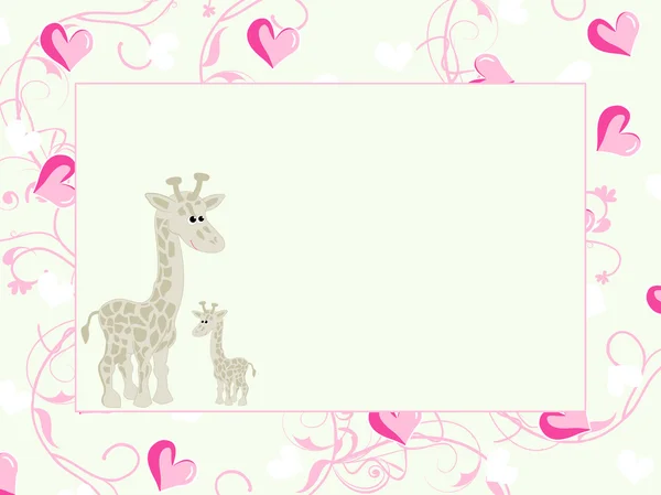 Забавный фон с жирафом — стоковый вектор