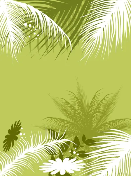 Palmboom met bloem — Stockvector