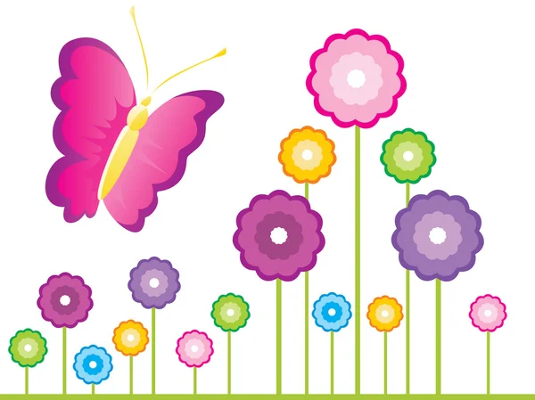 Fond motif fleur colorée — Image vectorielle