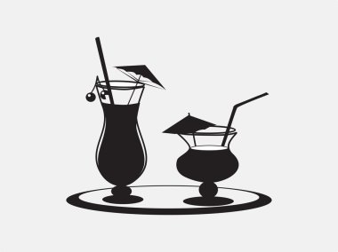 Alcoholic cocktail set illustration clipart