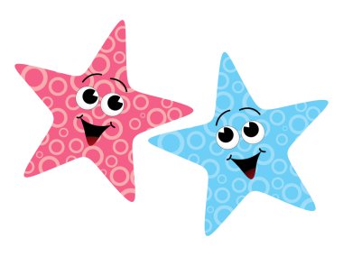 Vector two cute starfish clipart