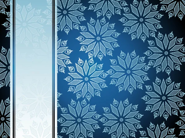 Blauer Hintergrund mit floralen — Stockvektor