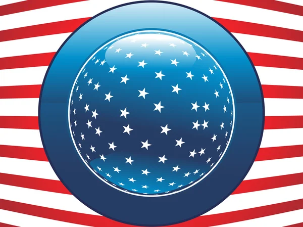 Us flag with button — Stock Vector