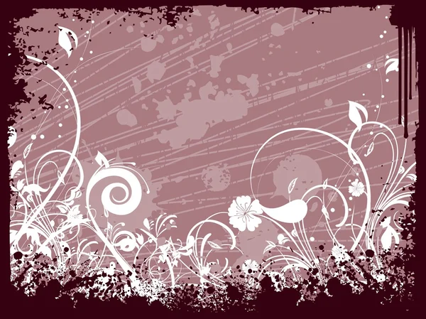 グランジと創造的な花のデザイン — ストックベクタ