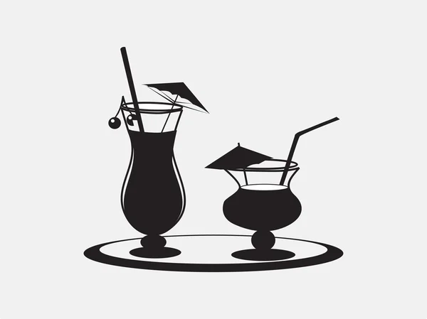 Alkoholischer Cocktail Set Illustration — Stockvektor