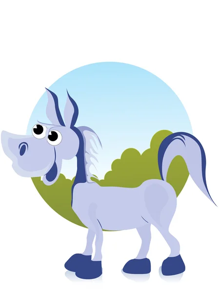 Illustration comic donkey — Stock Vector
