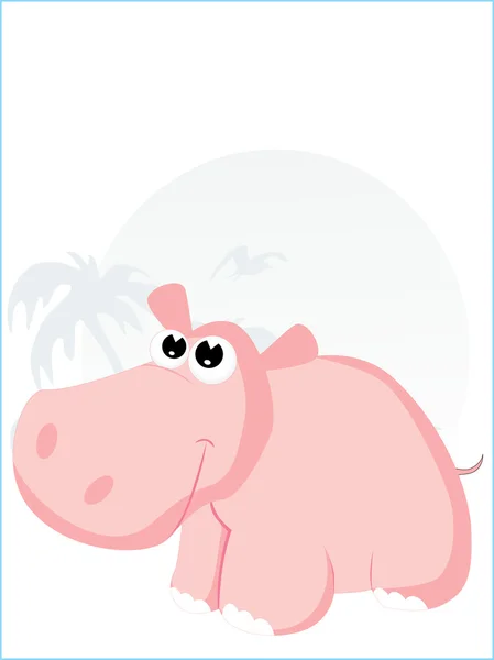 Illlustration pink hippopotamus — Stock Vector