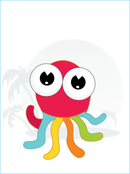 Schattige kleine octopus — Stockvector