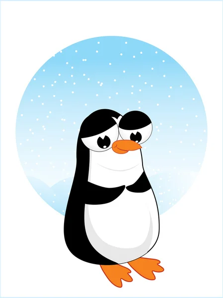 Cute penguin with background — Stock Vector