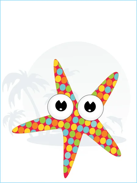 Starfish with tropical background — Stock Vector