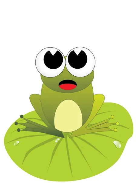 Sevimli kurbağa illustratiomn — Stok Vektör