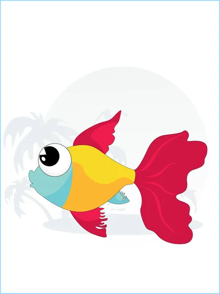 Tropické pozadí s rybami — Stockový vektor