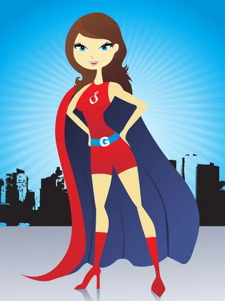 Superkvinna illustration — Stock vektor
