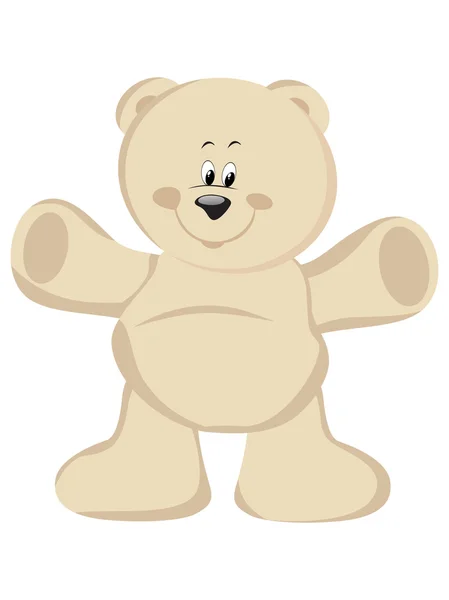 Een bruine teddybeer, geïsoleerd op wit — Stockvector