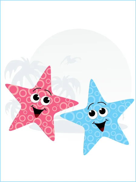 Paar voor weinig starfish — Stockvector
