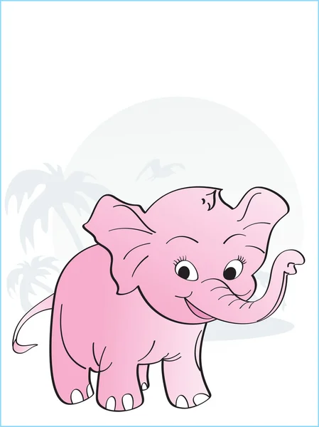 Tropical background with elephant — Stock Vector
